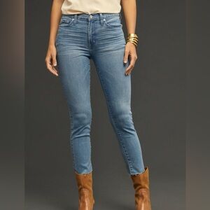 Edwin Bree Slim Straight Jean Light Wash Raw Hem Size 31